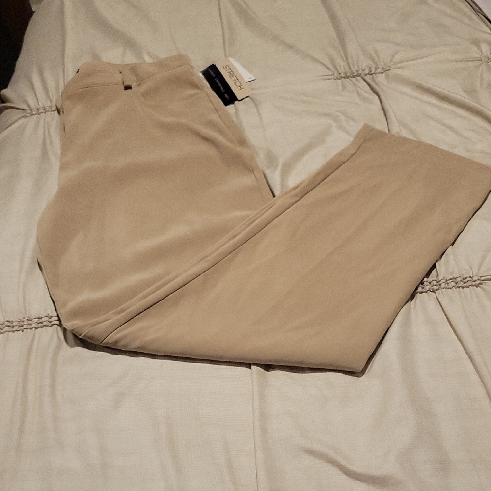 NWT Sonoma Tan Stretch Pants Size 14